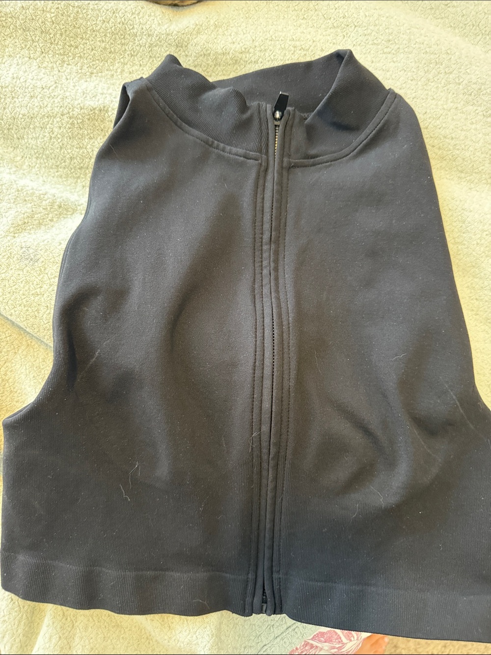 Fabletics Black Zip-Front Tank Top